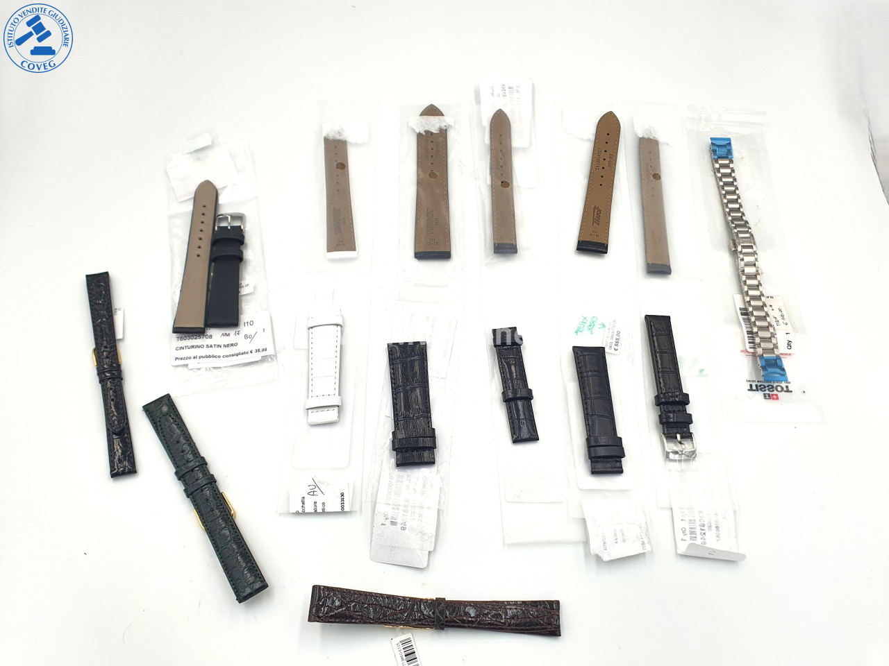Foto 1 — (Lotto n.324) N.10 cinturini marca Tissot vari modelli e misure (stock NOS da liquidazione orologeria)
